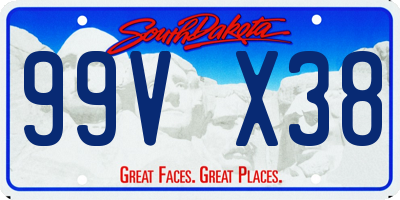SD license plate 99VX38