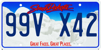 SD license plate 99VX42