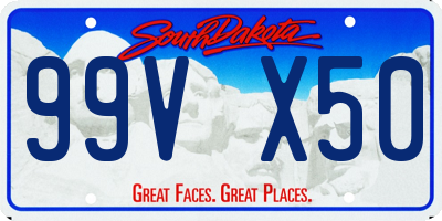 SD license plate 99VX50