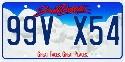 SD license plate 99VX54