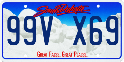 SD license plate 99VX69