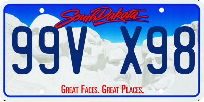 SD license plate 99VX98