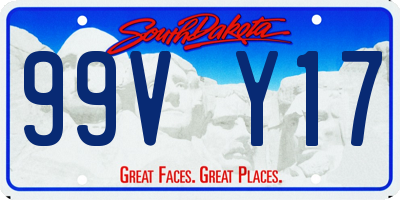 SD license plate 99VY17