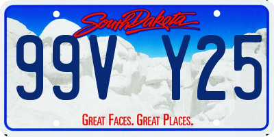 SD license plate 99VY25