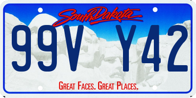 SD license plate 99VY42