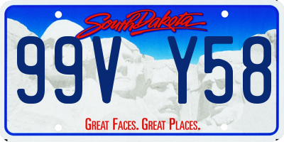 SD license plate 99VY58