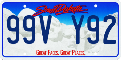 SD license plate 99VY92
