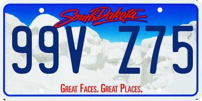 SD license plate 99VZ75