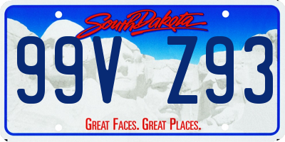 SD license plate 99VZ93
