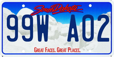 SD license plate 99WA02