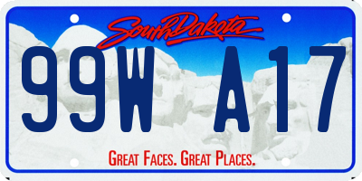 SD license plate 99WA17