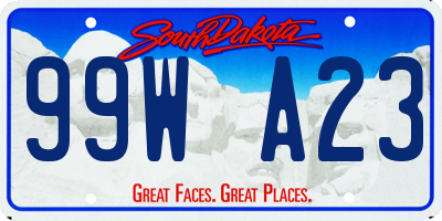 SD license plate 99WA23