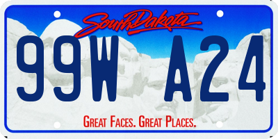 SD license plate 99WA24