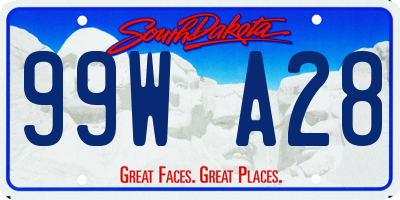SD license plate 99WA28