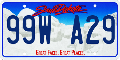 SD license plate 99WA29