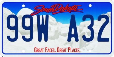 SD license plate 99WA32