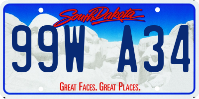 SD license plate 99WA34