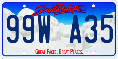 SD license plate 99WA35