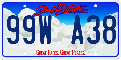 SD license plate 99WA38