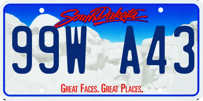 SD license plate 99WA43