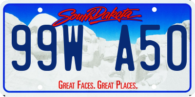 SD license plate 99WA50