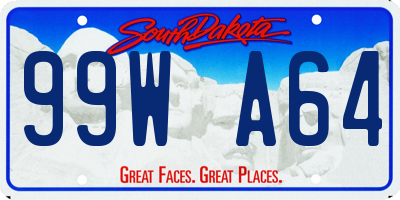 SD license plate 99WA64