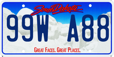 SD license plate 99WA88