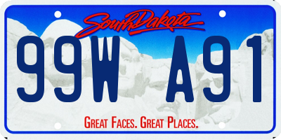 SD license plate 99WA91
