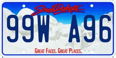 SD license plate 99WA96