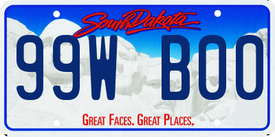 SD license plate 99WB00
