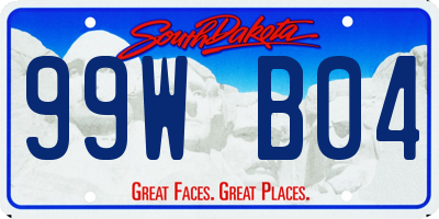 SD license plate 99WB04