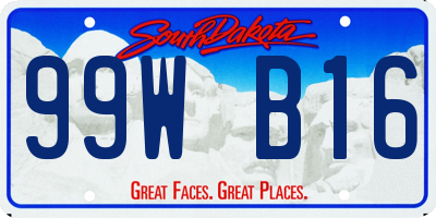 SD license plate 99WB16