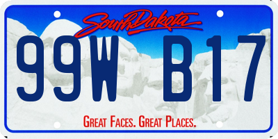 SD license plate 99WB17