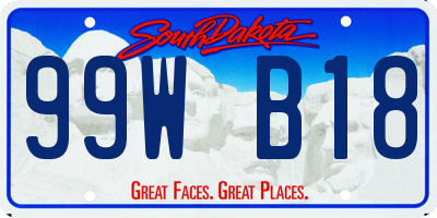SD license plate 99WB18