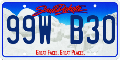 SD license plate 99WB30