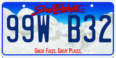 SD license plate 99WB32