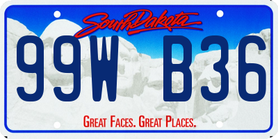 SD license plate 99WB36