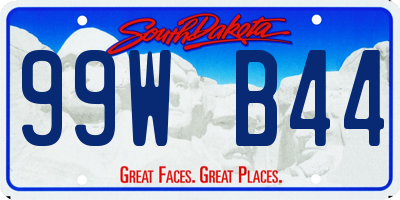 SD license plate 99WB44