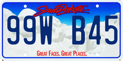 SD license plate 99WB45