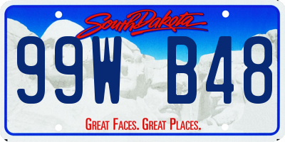 SD license plate 99WB48