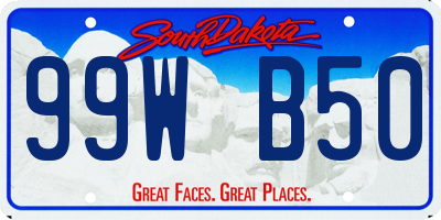 SD license plate 99WB50