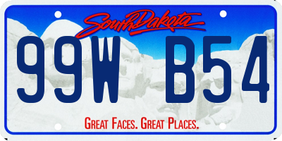 SD license plate 99WB54