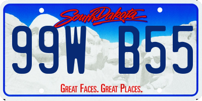 SD license plate 99WB55