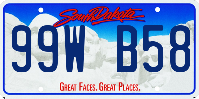 SD license plate 99WB58