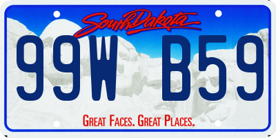 SD license plate 99WB59