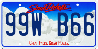 SD license plate 99WB66