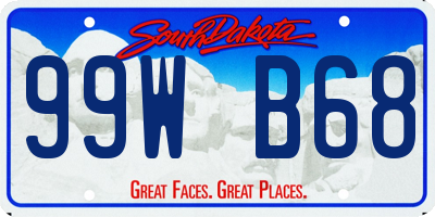 SD license plate 99WB68