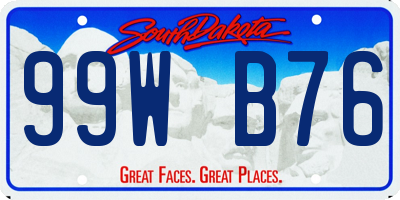 SD license plate 99WB76