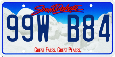 SD license plate 99WB84