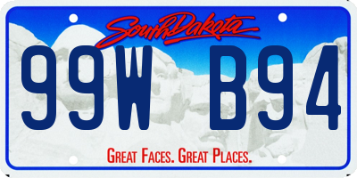 SD license plate 99WB94